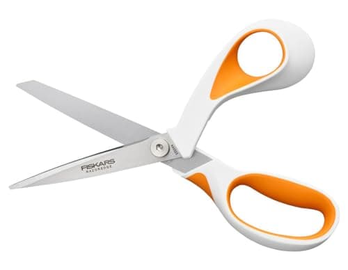 Image of Fiskars 1014579 Scissors RazorEdge Softgrip 21 cm, Stainless Steel Blade/Plastic Handles, Orange