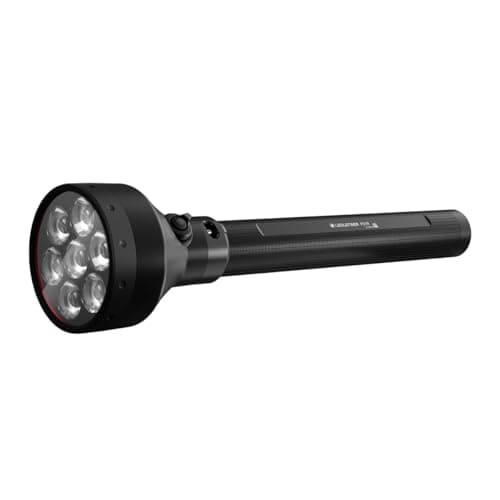Image of Ledlenser P21R LED Rechargeable Torch, Super Bright 1200lm Searchlight, 1100m Beam, 8 Modes, USB-C, Long Lasting 25H Battery, IP68 Waterproof Tactical Flashlight Inc Charge Dock for Security, Camping