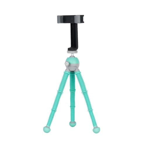 Image of JOBY PodZilla Medium Kit, Flexible Tripod with GripTight 360 Phone Mount, Phone Tripod from the Creators of GorillaPod, Compatible with iPhone, Smartphones and Action Cameras, up to 1Kg, Teal