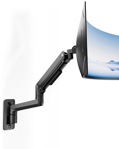Image of monTEK Ultrawide Monitor Wall Mount for 17-49 Inch Screens, High Performance Monitor Mount for up to 20 kg, Adjustable Gas Spring Monitor Arm, 75 x 75/100 x 100 VESA Wall Mount, Black