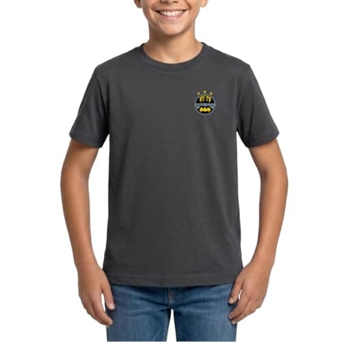 Image of Spreadshirt Batman Bruce Wayne Gotham City F.C. Football Kit Teenage T-Shirt, 134/146 (9-11 Years), Dark Grey