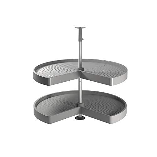 Image of Emuca - Set of swivel trays for kitchen corner unit, 3/4 carousel of Ø810mm (32 inch) for 900mm (35,4 inch) blind corner, grey