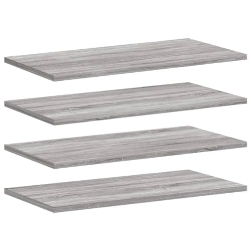 Image of vidaXL Floating Wall Shelves - 4 pcs Set Engineered Wood in Grey Sonoma, 60x20x1.5 cm, Versatile for Living Room and Office