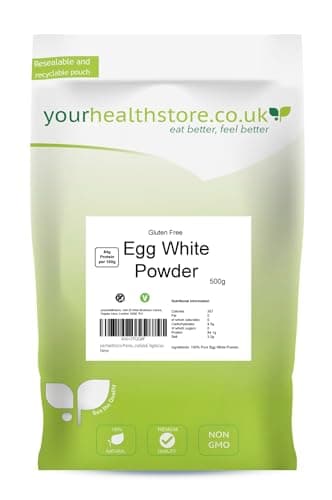 Image of Egg White Powder 500g by yourhealthstore, Free Range, 84% Protein, No Additives, 100% Pure.