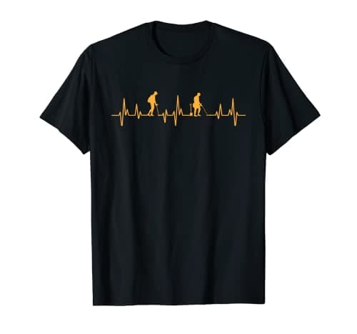 Image of Metal Detecting Detector Heartbeat Treasure Hunting T-Shirt
