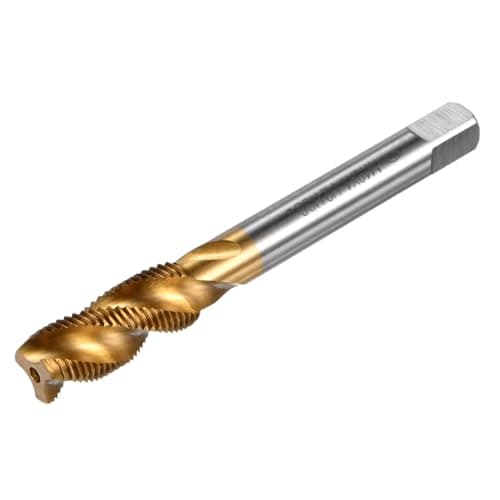 Image of M METERXITY 1-Pack M10x1mm Metric Spiral Flute Thread Tap, HSS Titanium Coated Right Hand Threading Tap Screw for Drilling/Milling Machines/CNC Machine Tools, Tapping Tool