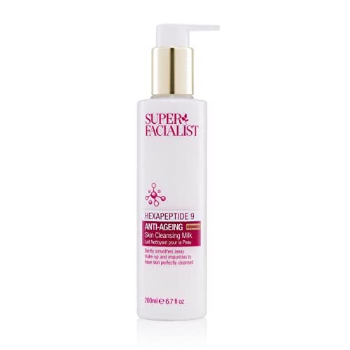 Image of Super Facialist Hexapeptide 9 Anti-Ageing Advanced Skin Cleansing Milk - Gentle Cleanser with Almond Oil to Remove Impurities, Effective Make Up Remover, Vegan 200 ml