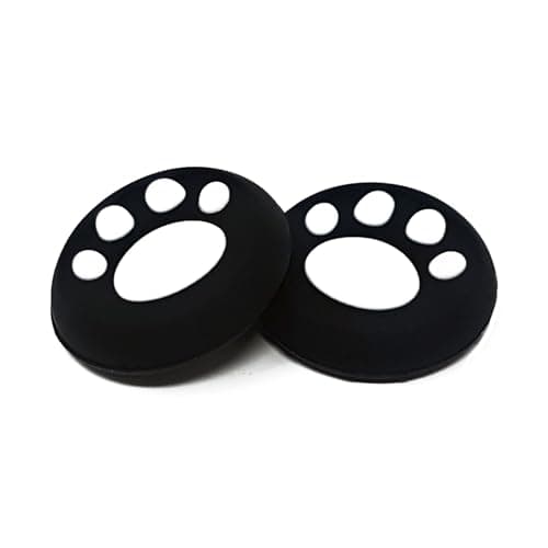 Image of 1 PAIR of Thumb Grips for Nintendo Switch (2pcs) (Black w/White Paw)