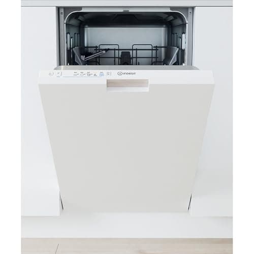 Image of Indesit Push&Go Fully Integrated Slimline Dishwasher - White Control Panel with Fixed Door Hinge Kit - D Rated