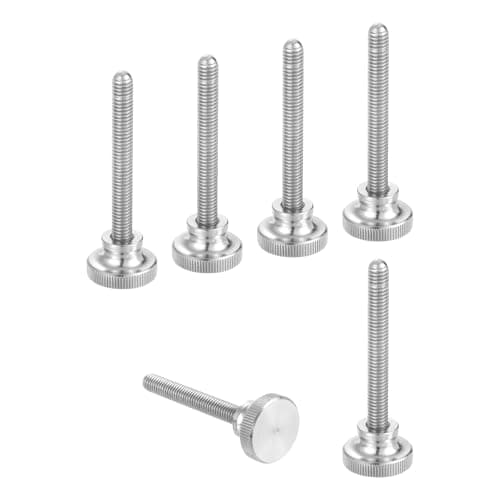 Image of sourcing map M6x60mm Knurled Thumb Screws, 304 Stainless Steel Diamond Head Thumb Screws Metric Knurled Head Bolts with Shoulder Grip Knobs Hand Tighten Thread Fasteners, 20mm Dia. 6 Pcs