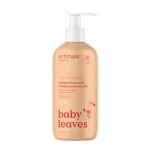 Image of ATTITUDE 2-in-1 Shampoo and Body Wash for Baby, EWG Verified, Dermatologically Tested, Vegan, Orange and Pomegranate, 473 mL