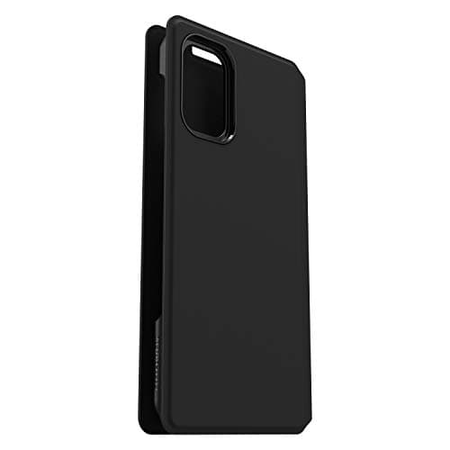 Image of OtterBox Strada Via Case for Samsung Galaxy S20+, Shockproof, Drop Proof, Slim, Soft Touch Protective Folio Case with Card Holder, 2x Tested to Military Standard, Black
