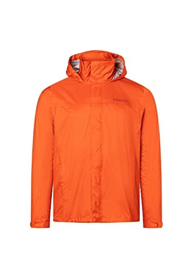Image of Marmot Men PreCip Eco Jacket, Waterproof Jacket, Lightweight Hooded Rain Jacket, Windproof Raincoat, Breathable Windbreaker, Ideal for Running and Hiking, Red Sun, XXL (41500)