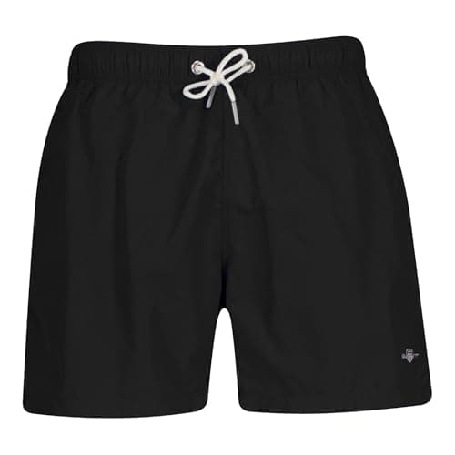 Image of GANT Men's Logo Swim Shorts, Black, L