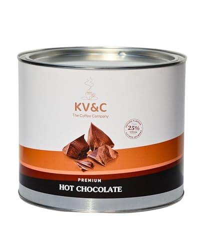 Image of KV&C 25% Hot Choc Powder 1kg Tin – Rich Hot Chocolate Drink Mix with Real Cocoa – Easy to Prepare with Hot Water or Milk – Smooth & Creamy – Ideal for Home, Office, Breakroom, Hotel Guests (1kg)