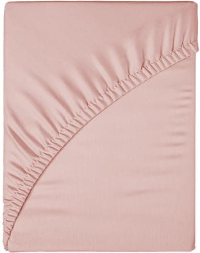 Image of Funky Gadgets Double Fitted Sheet Blush Pink Deep Pocket 12 Inch (30cm) 90 GSM Soft Brushed Microfiber Bed Sheets Easy Care Bottom Sheet (137 X 190cm)