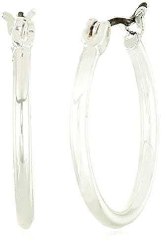 Image of Anne Klein Women's Silver Tone Small Clicktop Hoop Earrings, One Size