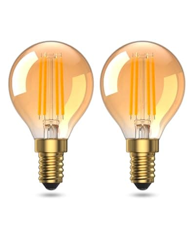 Image of BrightArk 4W E14 Golf Ball Led Bulb, 2200k Amber WarmWhite SES Light Bulb,40W Small Edison Screw Light Blub Equivalent, Vintage SES Blub for Night Light, Ceiling Fans, Wall Sconces,AC200-240V