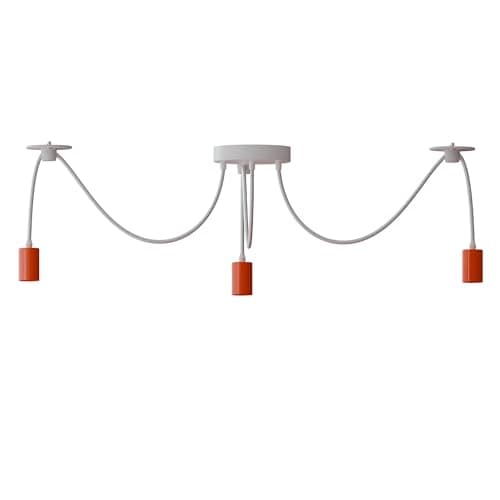 Image of LEDSone 3-Head Spider Pendant Light – Adjustable DIY Ceiling Chandelier with E27 Lamp Holders Modern White Cable Multi-Arm Hanging Light for Living Room, Kitchen, Dining & Hallway
