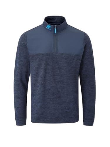 Image of Stuburt Mens Golf Midlayer Thermal Moisture Wicking Active Sport Cardigan Sweater, French Navy Marl, L UK