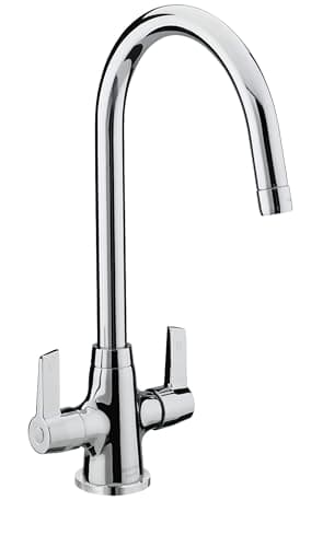 Image of Bristan Echo Kitchen Tap - swivel spout, two lever EasyFit chrome kitchen sink tap, EC SNK EF C