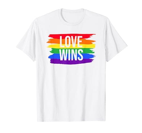 Image of Pride Love Wins Pride Flag LGBTQ Support Men Women Kids T-Shirt