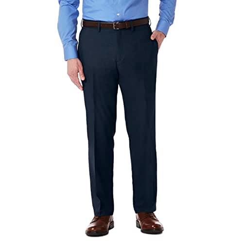 Image of Kenneth Cole Reaction Men's Stretch Modern-Fit Flat-Front Pant, Navy, 32W x 29L