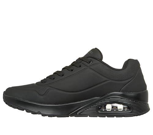 Image of Skechers Men's Uno Stand On Air Trainers, Black Durabuck/Black Trim, 8 UK Wide