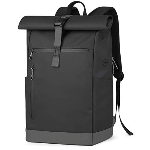 Image of Inateck RollTop Backpack Men Women 25L-30L Bicycle Laptop School Backpack for University Leisure Job Sports Travel Cycling Stylish Daypack with 17 Inch Laptop Compartment, Black