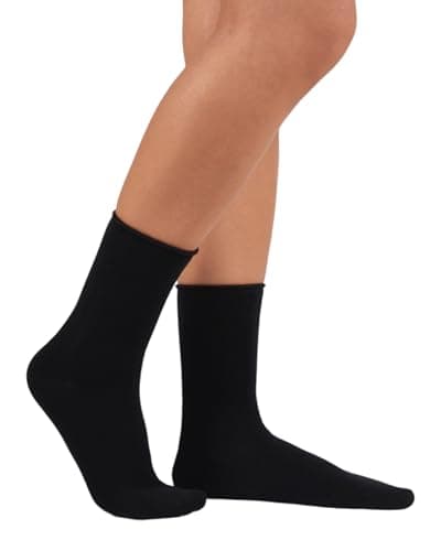 Image of alsestudio Womens Seamless Non-Elastic Super Soft Modal Rich Socks 3 Pairs Pack Silk Touch Ankle High Breathable 4-7 Socks for Women (Black - 3 Pairs)