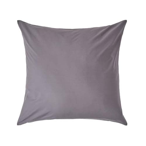 Image of HOMESCAPES Dark Grey Pure Egyptian Cotton Euro Size Pillowcase 60 x 60 cm 200 TC 400 Thread Count Percale Equivalent Large Square Pillow Case with Zip