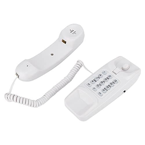 Image of Generic No Caller ID Business Telephone with Last Number Redial and Flash Function for Hotel and Family Wall Mount Desktop Use (White)