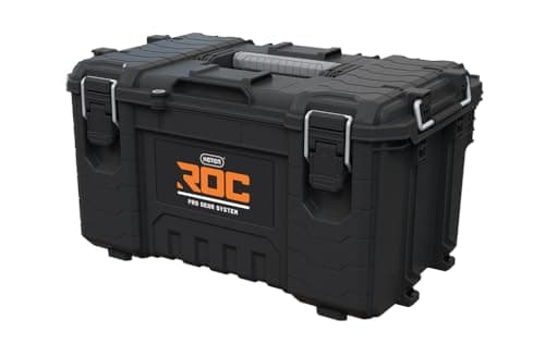 Image of Keter ROC Pro Gear Heavy Duty Toolbox, 25 Year Warranty, Modular, Stackable, Lightweight, Durable, IP65 Water Resistant, Black