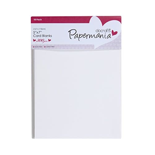 Image of Papermania 5 x 7-inch 300 gsm Card Blanks and Envelopes, Pack of 10, White