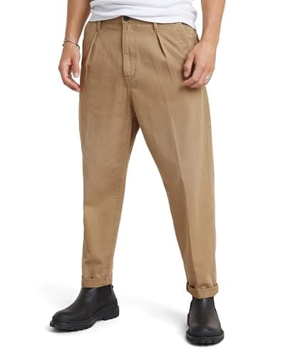 Image of G-STAR Men's Pleated Chino Relaxed Tapered, Beige/Khaki (Safari D24543-C962-B444), 31W / 32L