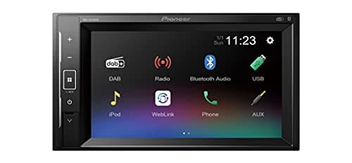 Image of Pioneer DMH-A240DAB Mechafree 6.2” touchscreen multimedia player with Smartphone Mirroring. Bluetooth, DAB/DAB+ Digital Radio, 13-band GEQ.