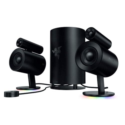 Image of Razer Nommo Pro - 2.1 Gaming Speaker Systen THX Certified Premium Audio (Dolby Virtual Surround Sound, LED Illuminated Control Pod, Downward Firing Subwoofer, Powered Chroma) Black
