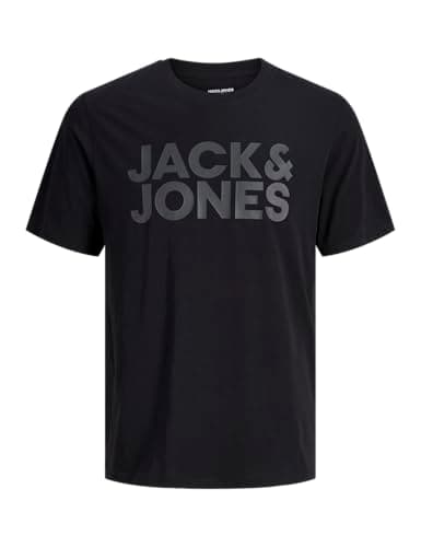 Image of Bestseller A/S Men's Jjecorp Logo Tee SS O-Neck Noos T-Shirt, Black/fit: Slim/Large Print/Black, XL