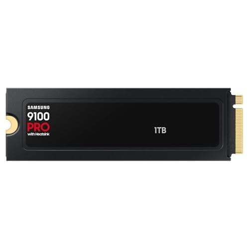 Image of Samsung Memory MZ-VAP1T0CW 9100 PRO 1TB Internal SSD with Heat Sink, PCIe 5.0 x4, NVMe 2.0, SSD Designed for Pros & Gamers, Compatible with PC & Playstation 5, 5 Year Limited Warranty (UK Version)
