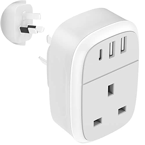 Image of UK to Australia Plug Adapter, Australian China Travel Adaptor 32W USB C Fast Charger for New Zealand, 4 in 1 USBC AU Outlet for Phone Android Samsung, Type C Plug for Fiji Argentina AUS NZ (Type I)