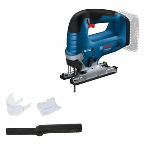 Image of Bosch Professional 18V System Cordless Jigsaw GST 18V-125 B (with Bow Handle, Bevel cuts up to 45° Angles, 1 x Jigsaw Blade, dust Extraction Set)