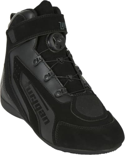 Image of Furygan V4 Easy D3o, Men's Motorcycle Shoes, Reinforced Cleat Protection, Maximum Safety-Comfort and Ventilation, Black/White, 12.5 UK