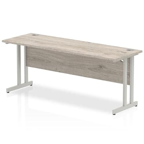 Image of Dynamic Office Solutions Impulse 1800mm Slimline Desk Cantilever Leg Grey Oak Silver