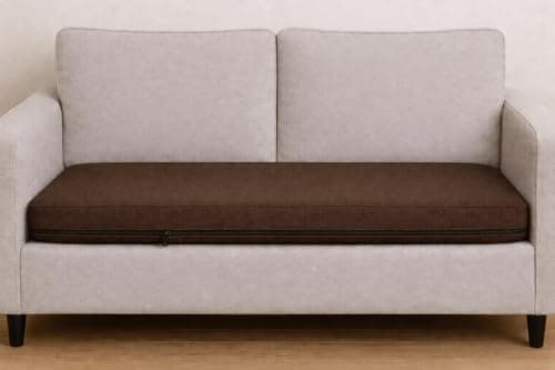 Image of 2-Seater Booster Cushion with Removable Cover for Elderly 100 x 50 x 5 cm Long Firm Orthopaedic Memory Foam Cushion Two Seater Sofa Seat Pad Water-Resistant Washable Cover (Chocolate Brown)