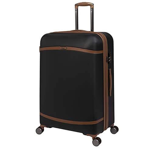 Image of it luggage Quaint 31" Hardside Checked 8 Wheel Expandable Spinner, Black with Almond Trim, 31", Quaint 31" Hardside Checked 8 Wheel Expandable Spinner