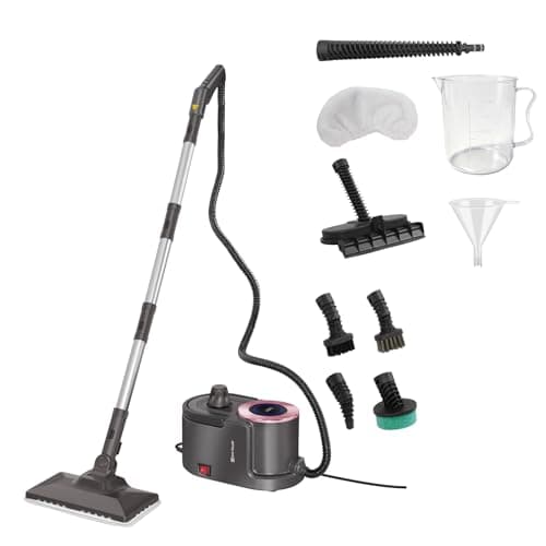 Image of 2000W Steam Cleaner for Floor, Carpet, Upholstery - Multipurpose Steam Mop with 1.9L Large Tank & 40 Mins Long Runtime, 12-in-1 Accessories for Tile, Windows, Auto Interior, Grey