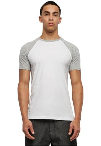 Image of Urban Classics Men's Raglan Contrast Tee T-Shirt, White/Grey, M