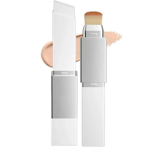 Image of Color Changing Foundation Stick with Built-in Brush, Full to Medium Coverage, Blendable & Long-lasting Makeup, Compatible with Most Skin Types