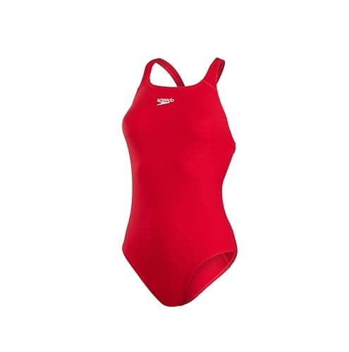 Image of Speedo Women's Eco Endurance+ Medalist | Athletic Fit | Clasic Design| Recycled Fabric | Chlorine Resistant | Extra Flexibility, Fed Red, 3434