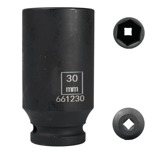Image of Flewdart 30mm deep Impact Socket 1/2 Drive, 30 mm 1/2" Square Drive 6 Point Cr-Mo, 78mm Length (1/2 30mm)